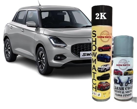 Maruti Suzuki Swift Splendid Silver 220 ml Spray Paint for Touch-Up with Clear Coat | Car Scratch Repair & Color Match, Color Matching Silver Spray for Swift