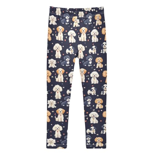 Girls Leggings Soft Toddler Ankle Length Bottoms Dog Kids Dance Yoga Pants 4-10 Years