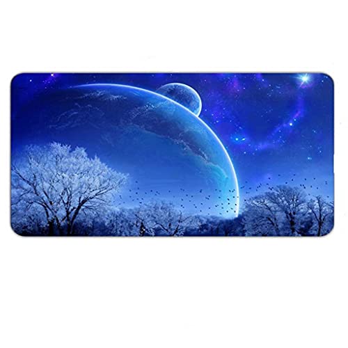 Tapis de souris gaming XXL 900x400 mm planète bleue pour bureau