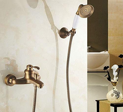 Robinet de baignoire anti-corrosion en laiton jaune avec douchette
