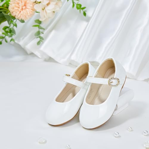 Image of PHIRAMIN Toddler Flower Girl Dress Shoes - Little Girl Mary Janes Flats Wedding