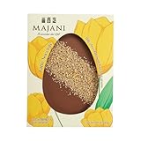 Majani PLATÒ Latte e Nocciole_Uovo piatto di finissimo cioccolato al latte extra con granella di nocciole, g 250