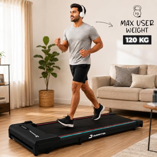 Image of Durafit91 Wiggl Vibration Walkpad for Home | 3HP Peak Motorised Walking Pad| 10 km /h Speed | 120 kg Capacity| Walking, Jogging & 4 Level of Vibration Massage | LED Display | Remote Control | Black
