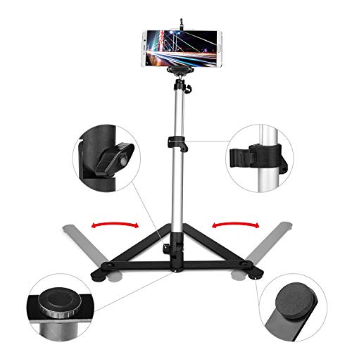 Chromlives Photo Copy Stand Pico Projector Stand With Phone Clamp Overhead Phone Mount Phone Stand Mini Tripod Adjustable Tabletop Monopod Stand Compatible With Smart-Phone #TOP3