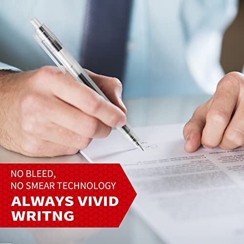 Zre 12 Pcs Black Gel Pens Fast Drying, Retractable 0.5Mm Ink Pens Fine Point Smooth Writing Pens, Bullet Journals Supplies Ball Journaling Pens For Office School #TOP3