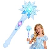 【Cadeau parfait】Ajouter de la magie à la fête des enfants avec baguette magique lumineuse. Simple mouvement produit des effets sonores qui raviront les enfants toute la journée. Parfait pour Halloween, Noël, carnaval, fêtes thématiques, comme cadeau pour petites princesses, accessoire de costume ou jouet d'hiver.