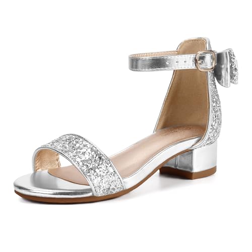 Image of PANDANINJIA Girls Dress Shoes Toddler Kids Heels Sandals Flower Girl Shoes