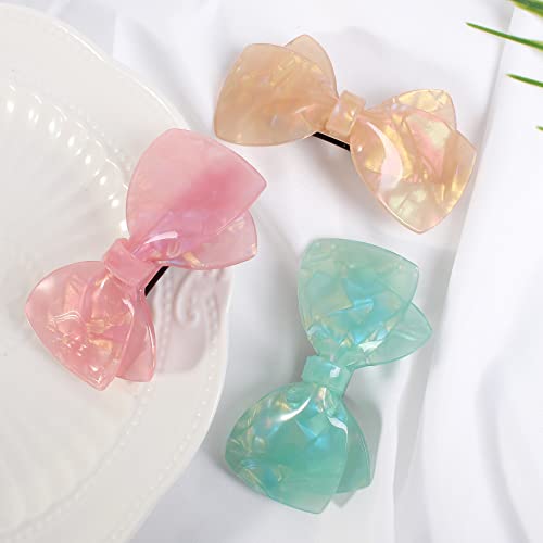 Jayongnee Clip Butterfly Barrettes For Women, Jelly Hair Clips For Thin Hair, French Design Hair Barrettes Clips For Girls Candy Bow Hair Clips Duckbill Hair Barrettes Pins Hair #TOP1
