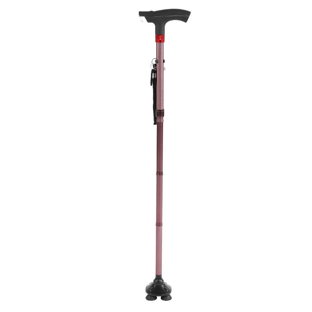 Bastón para Caminar bastón Plegable 335 * 08 * 08 Pulgadas de aleación de Aluminio para Ancianos bastón de guía para Ciegos muleta con Alarma de luz LED Interesting