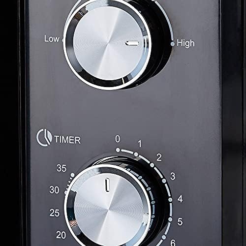 Daewoo 800W, 23L Microwave | Manual 35 Minute Timer | 5 Power Settings | Auto Defrost Function | Glass Turntable and Windowed Door |- Black