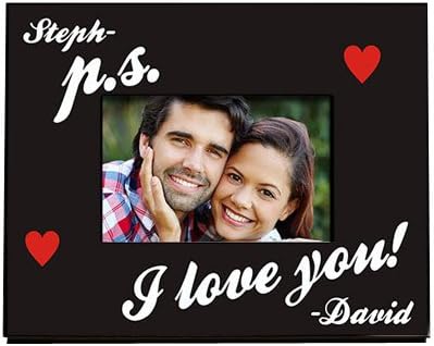 GiftsForYouNow P.S. I Love You Personalized Picture Frame, Holds a 3.5" x 5" or 4" x 6" Photo
