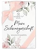 Homety® 45 Meilensteinkarten Schwangerschaft - Geschenk Schwangerschaft - Geschenk für werdende Mütter/Schwangere - Meine Schwangerschaft Rosa