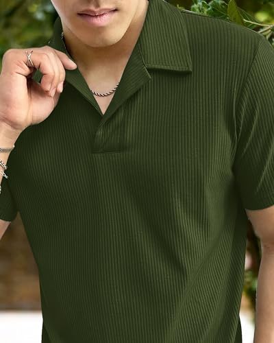 Image of I ENTERPRISE Cotton Blend Regular Fit Round Spread Collar Solid Short Sleeve T-Shirt for Men & Boys