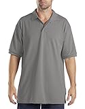 Dickies Men's Short Sleeve Pique Polo, Heather Gray, Medium
