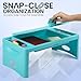 Loddie Doddie Foldable Lap Desk - Teal Blue - Lap Desk for Kids with Storage Pocket & Organizer Compartments - Bed Table for Crafts & Meals - Laptop Bed Tray with 9.75 x 12 in Surface