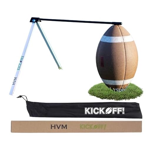 HVM - Kickoff! Football Holder, Premium Football Kicking Tee for Field Goal Place Holder, Extra Point Kicking Tee, Football Tee for Any Size Football, Black and White