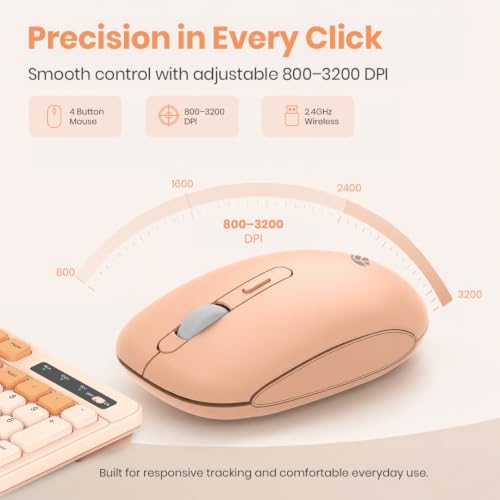 Image of Lapcare Ramon 5 Wireless Keyboard & Mouse Combo WL-108 | 2.4GHz Wireless | 104 Keys with 12 Multimedia Shortcuts | Adjustable 3200 DPI Mouse | Nano USB Receiver | Retro UV Printed Keys