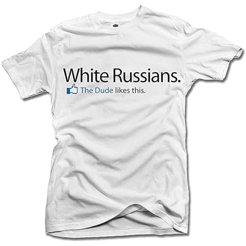 EVERBAB Russians The Dude Likes This Funny Big Lebowski T Shirt White L
