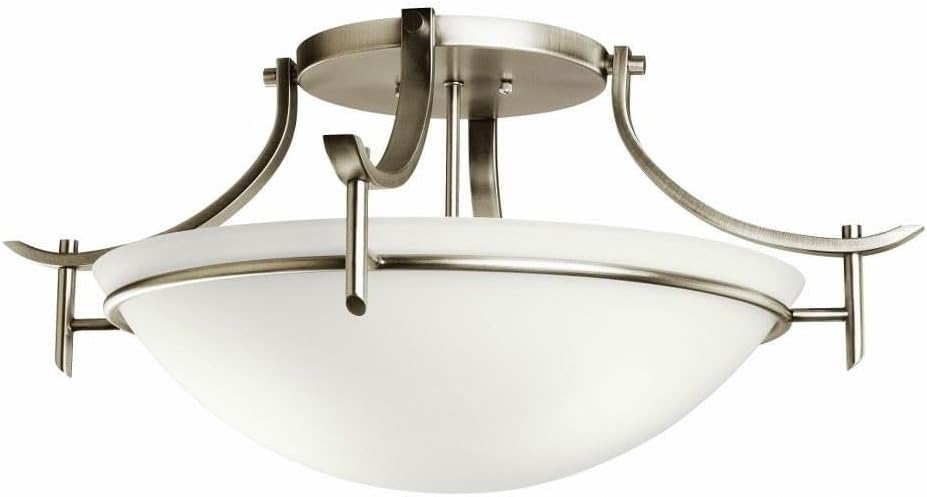 Kichler 3606AP Semi-Flush 3-Light, Antique Pewter