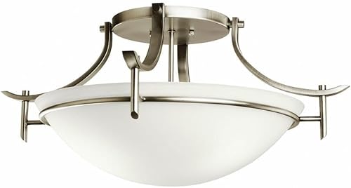 Kichler 3606AP Semi-Flush 3-Light, Antique Pewter