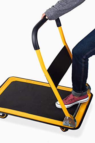 Maxworks 80876 Foldable Platform Truck Push Dolly 330 Lb. Weight Capacity Black And Yellow 28.75 Inch X 18.75 Inch X 33 Inch thumb #2