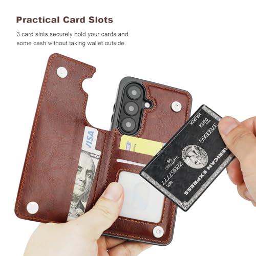ONETOP for Samsung Galaxy S26 Wallet Case with Card Holder,Brown by ONETOP - Used condition - Image 3