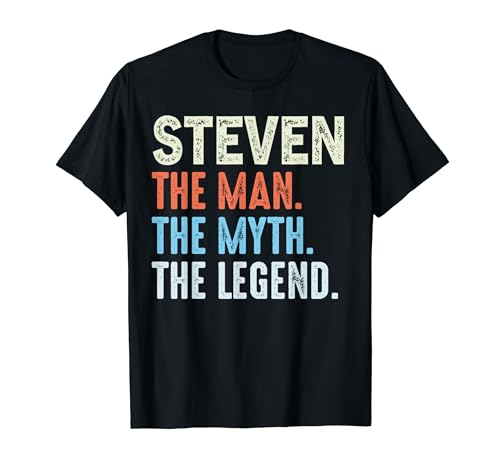 Steven The Legend Nombre Personalizado Linda Idea Hombres Vintage Camiseta