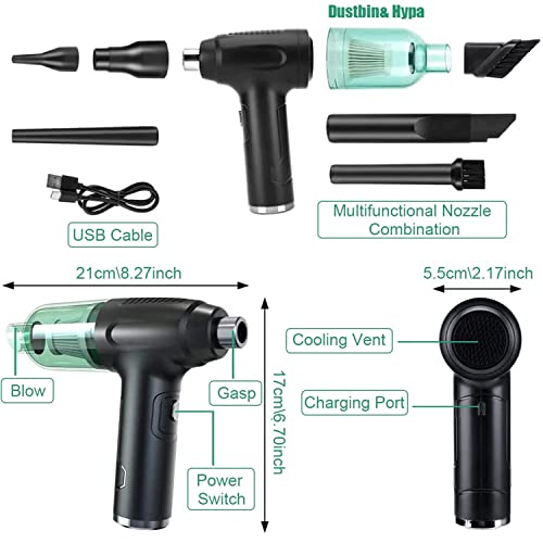 Image of ZORBES Cordless Electric Air Duster, with 2 Type of Nozzles, Powerful 45000 RPM USB Rechargeable Air Duster, Keyboard Duster, Air Blower Duster for Computers, Electronics Cleaning Computer Cleaner