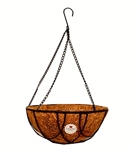 cocogarden Coir Hanging Planter Pot 10 inch with Chain and Hanger, Set of 1