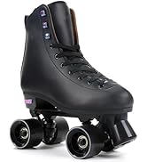 Besketo Roller Skates for Men, Classic PU Leather High-top Roller Skates Shoes, Double-Row Roller...