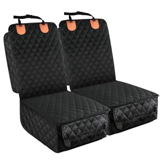 PETICON Waterproof Front Seat Car Cover 2 Pack, Full Protection Dog Car Seat Cover with Side Flaps, Nonslip Scratchproof Front Seat Cover Fits for Cars, Trucks, SUVs, Jeep
