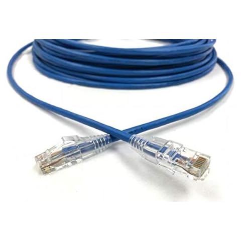25 Foot Blue Cat6 UTP Plenum CMP Rated Ethernet Patch Cable by Custom Cable Connection Cover