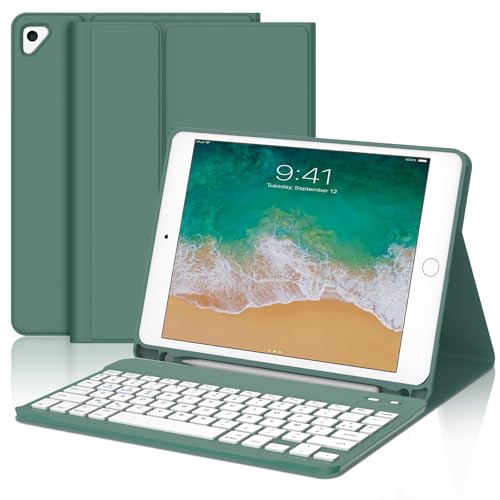 Clavier iPad 6 et 5 generation AZERTY sans fil avec étui de protection et porte-stylet