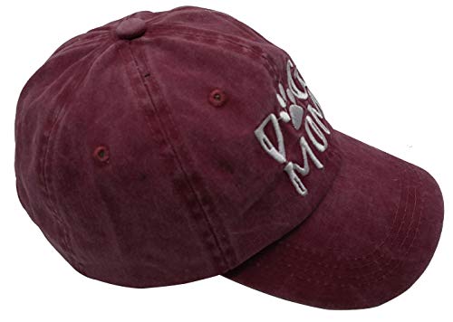 Image of OASCUVER Denim Fabric Adjustable Dog Mom Hat Fashion Distressed Baseball Cap for Women