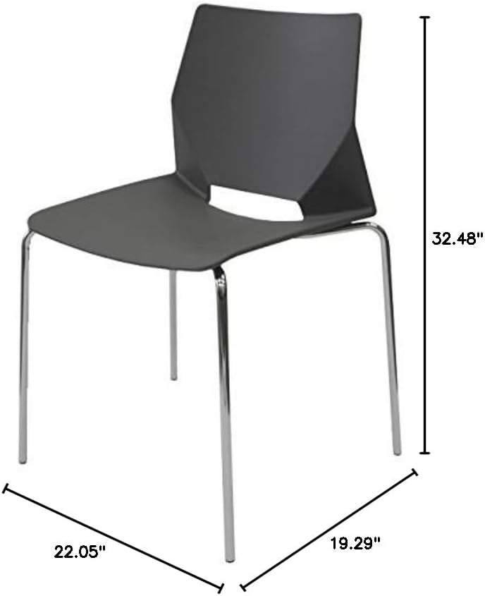 HARLEQUIN 1.1 Four-Legged Stacking Chair With Polypropylene Seat And Chrome Frame.