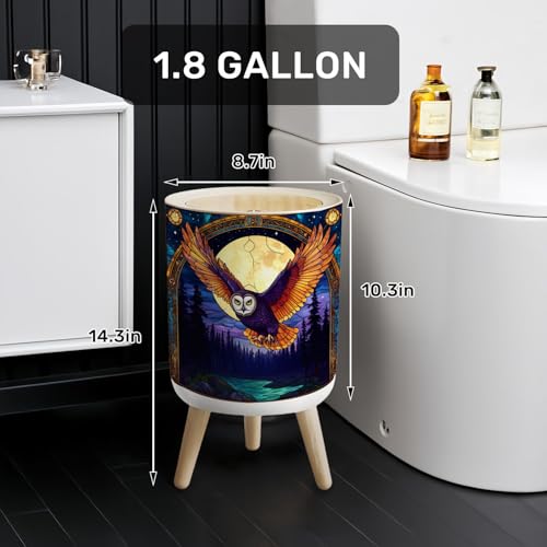 Caneca de basura redonda con tapa y patas 7L miniatura 2