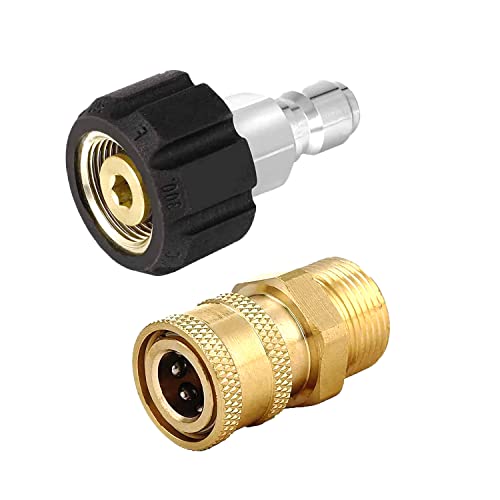 Lot De 5 Raccords De Tuyau M22 Acier Haute Pression - Compatible Nettoyeur Kärcher & Tuyaux Jardin