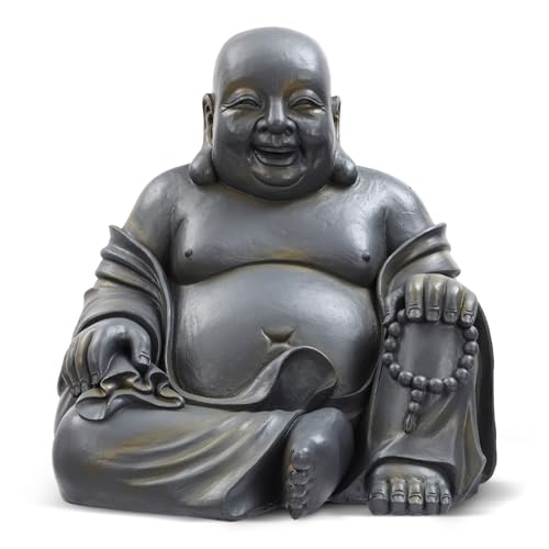 Estatua Buda Risueño Grande 16x18 Pulgadas Decoración zen