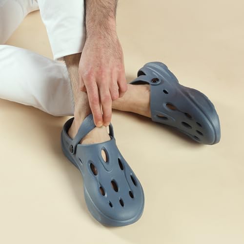 Image of CHUPPS Gator Clogs for Men | Lightweight EVA Clogs | Anti-Slip Sole | Cushioned Footbed | Breathable Ventilation | Adjustable Back Strap | Waterproof Casual Garden Clogs for Men