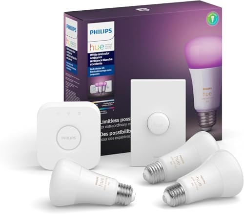 La mejor selección de Focos Hue del mes. 42 Philips Hue Set de 3 focos WCA 9.5w + Hue Bridge + Boton Inteligente