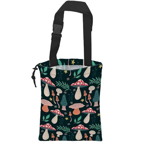 Image of Car Trash Bag Mushroom Car Garbage Bag Hanging Car Trash Can for Back Seat with Drawstring