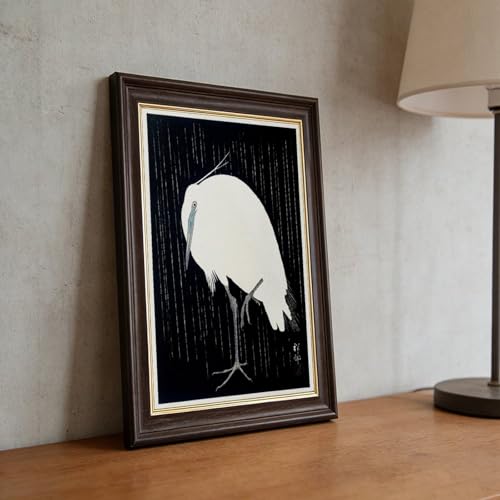 Impression sur toile héron blanc Ohara Koson déco 20x30 cm