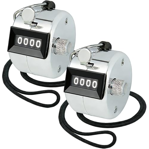 Amble 2 Pack Tally Clicker Counter, Metal Case Mechanical Clicker Digital Handheld Tally Counter...