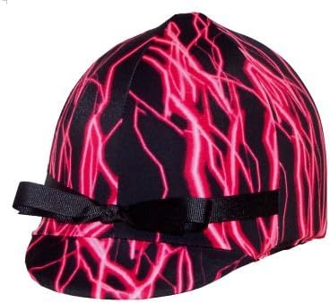 Equestrian Riding Helmet Cover - Red Lightening