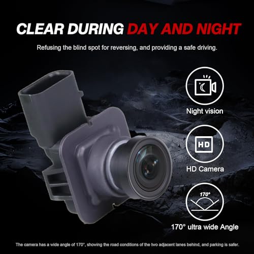 Image of Rear View Backup Camera EJ5Z-19G490-A Compatible with Ford Escape 2014 2015 2016 Parking Assist Camera GJ5T19G490AD GJ5T-19G490-AB