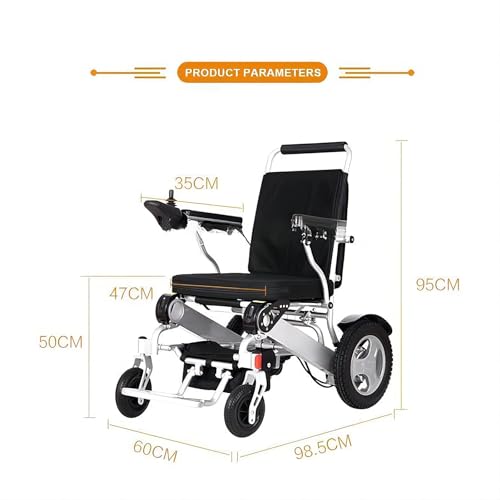 Silla de ruedas eléctrica: diseño plegable ligero, capacidad de 180 kg, peso de 25 kg, batería de 20 Ah para mayor movilidad