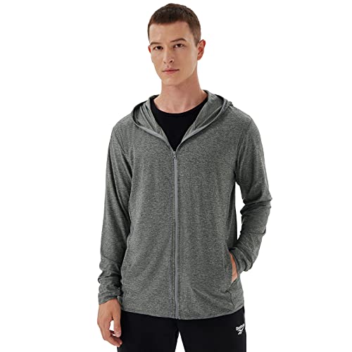 Corna Men's Lightweight Hoodie, Sun Protection Full Zip Hooded Jackets with Thumb Holes