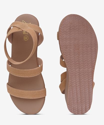 Image of JM LOOKS Comfortable Elastic Multi-Strap Wedge Sandals With Lightweight Platform Base For All Day Summer Support