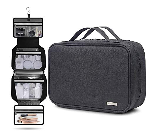 emissary Large Hanging Toiletry Bag for Women - Travel Makeup Organizer - TSA Approved Hanging Makeup Bag - Travel Cosmetics Bag