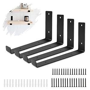 Litlandstar Regalhalterung VLH004 Schwarz 4er Set